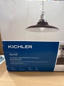 KICHLER — Sarek 1-Light Convertible Pendant/ Semi Flush in Black