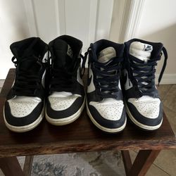 Black jordan 1s and Navy blue dunk highs