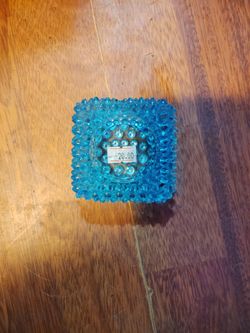  Fenton Blue Spike Hobnail Glass Votive Holders