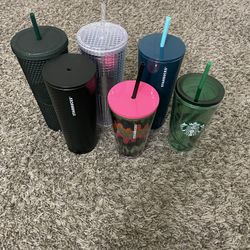 6 Starbucks Tumblers With Straws Bundle