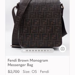 FENDI ZUCCA MESSENGER BAG  Authentic Bought From Poshmark And Was Authenticated Through Them As Well !! 