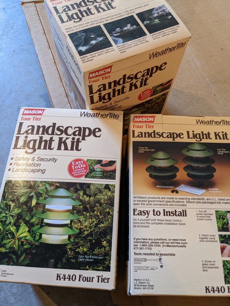 Mason WeatherTite Four Tier Metal Landscape Light Kit #K440 Green New Old Stock ea $15