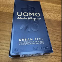 FERRAGAMO URBAN FEEL UOMO EDT TRAVEL SPRAY! larger 5ML MINI bottle / New in BOX! MENS.