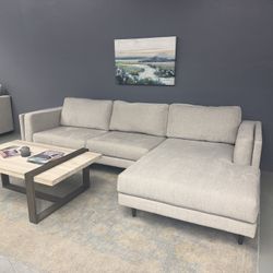 (FREE DELIVERY) Light Grey Sectional Couch