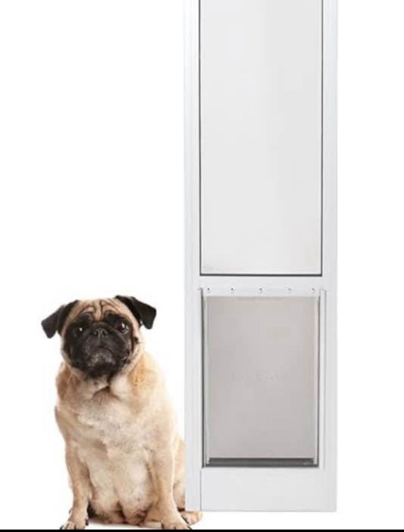 New Sliding Glass Pet Door - No-Cut DIY Install Doggy Door for Renters, Medium Size
