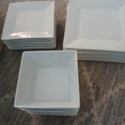 Ceramic White Plates, Salad Plates, And Bowls