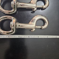 Solid Brass And Nickle Harness Hooks. New