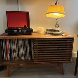 Midcentury Modern Vinyl Record Player Entertainment Center / TV Stand