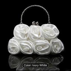 Floral Embellished Fabric Clutch