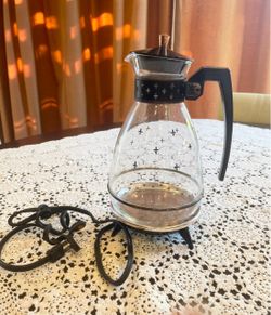 Vintage Pyrex Silex Coffee Warmer, With Electric Rest