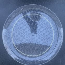 3 Clear Plastic Tray Plates 14 in x 14 All for $1