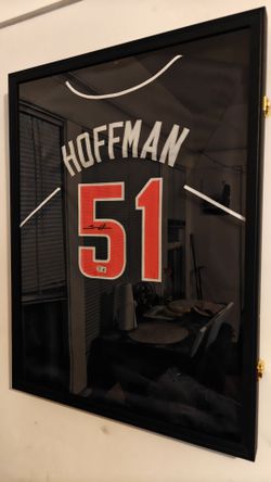 Signed, Framed Trevor Hoffman San Diego Padres Baseball Jersey (Autograph Beckett Auth)