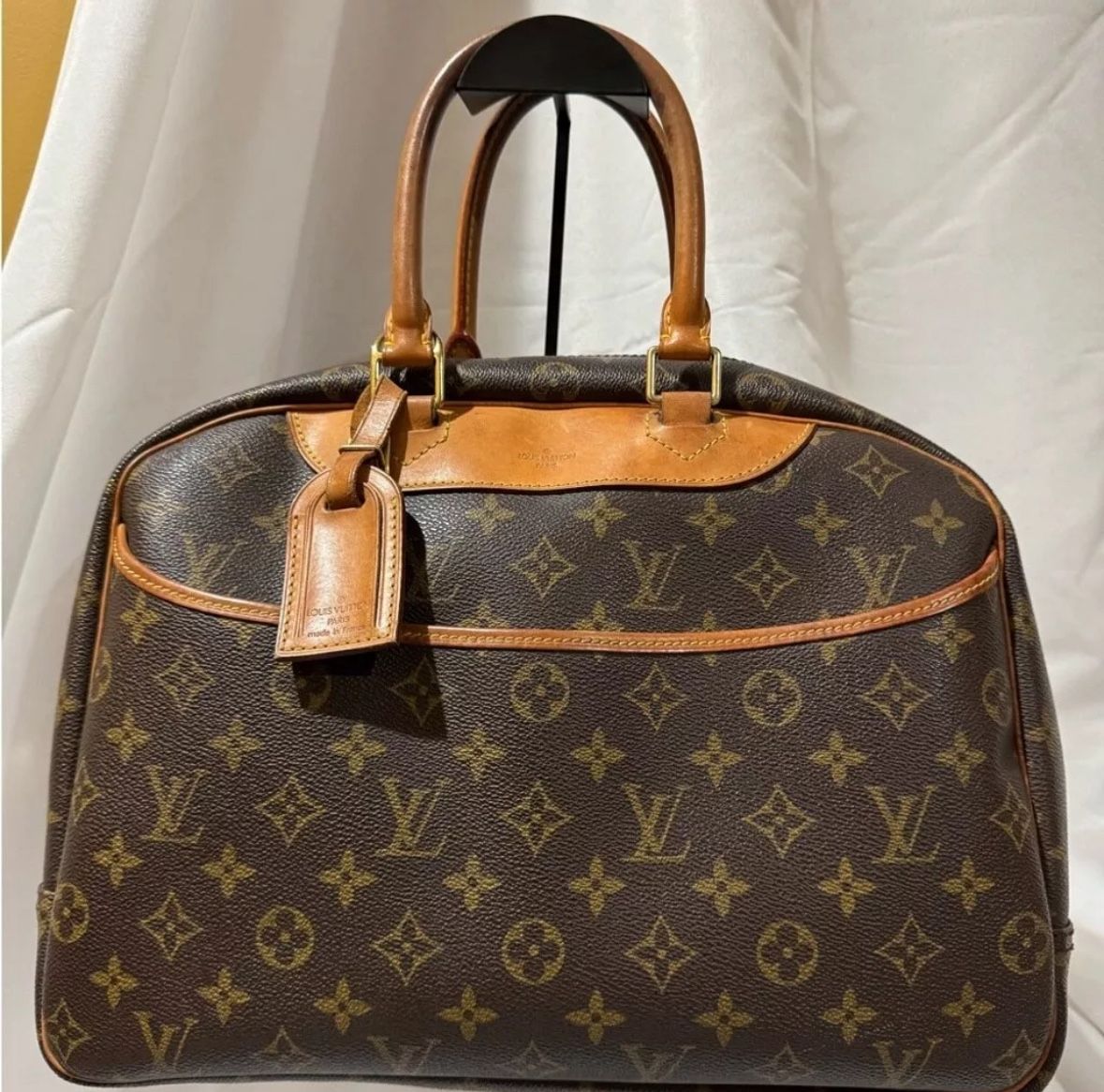 Louis Vuitton Monogram Deauville Brown Satchel Handbag w/ Dust Bag