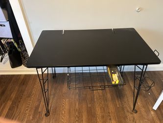 Metal Gaming Desk With Cup Holder
