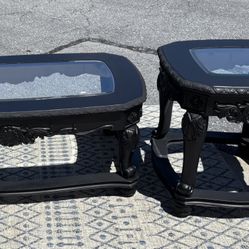 Refinished Coffee Table with Two End Tables Set 