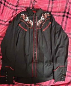 Western Rodeo Men Long Sleeve Shirt