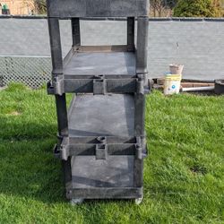 Rubbermaid 4 shelf heavy duty Large utility cart great for garage or warehouse great storage unit mechanic shop 53½" long x 24" wide x 61" tall all ta