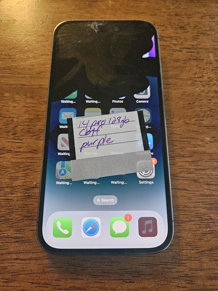 IPHONE 14 PRO (NOT THE MAX) 128GB UNLOCKED CRACKED