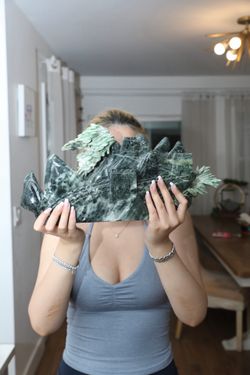 Antique Jade Hand-Carved Mountain Sculpture