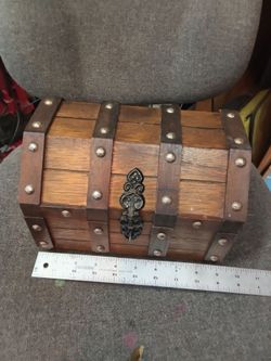 Small Wooden Treasure Chest Box