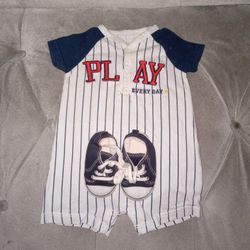 Carter's Boy's Baseball Onesie & Old Bavy Shoes