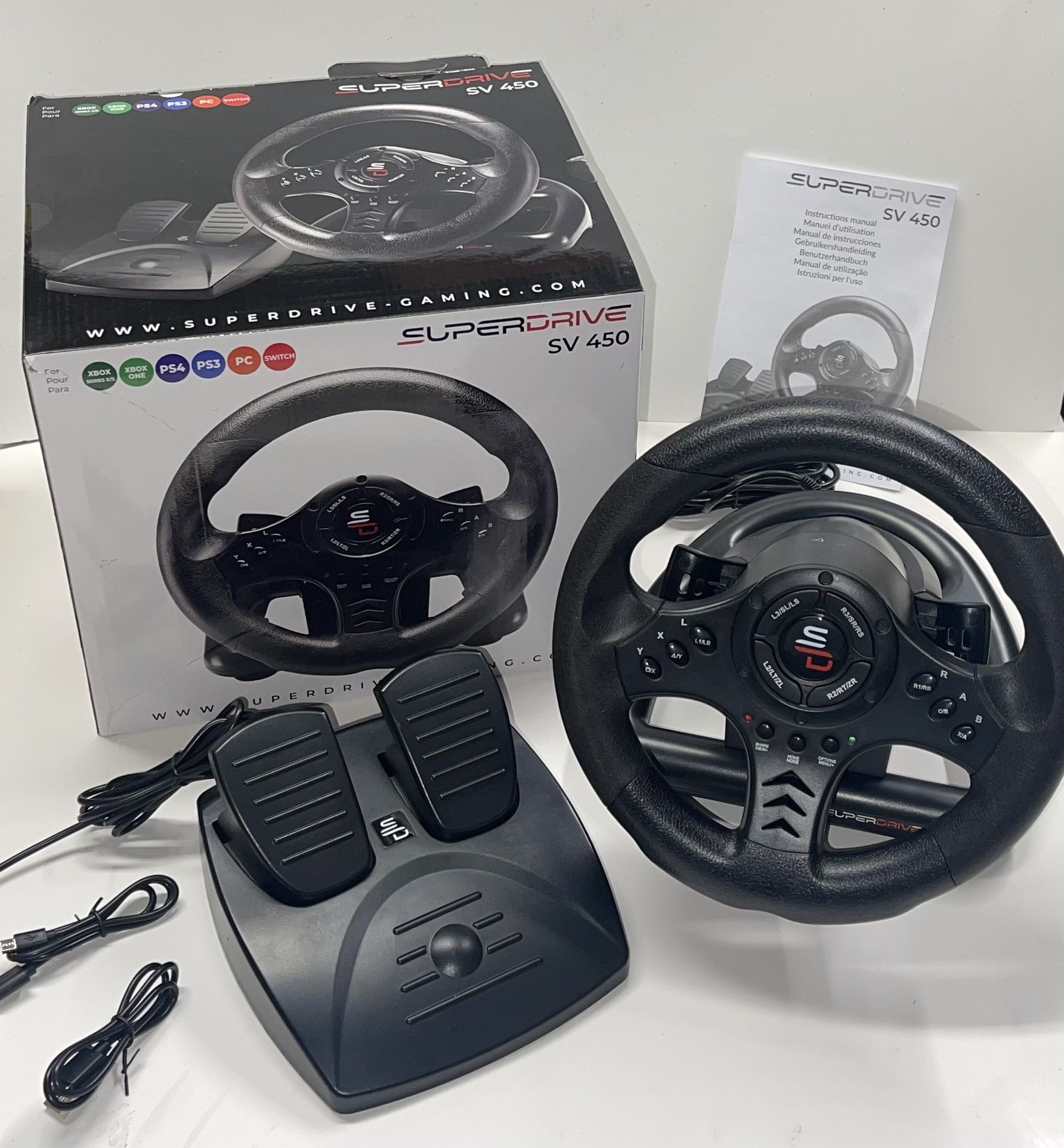 Superdrive SV450 racing wheel w Pedals & Shifters (Compatible to most devices)