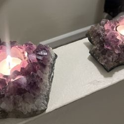 Amethyst candle Holders