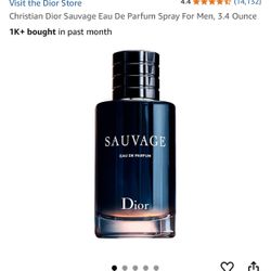 Christian Dior Sauvage Eau De Parfum Spray For Men, 3.4 Ounce