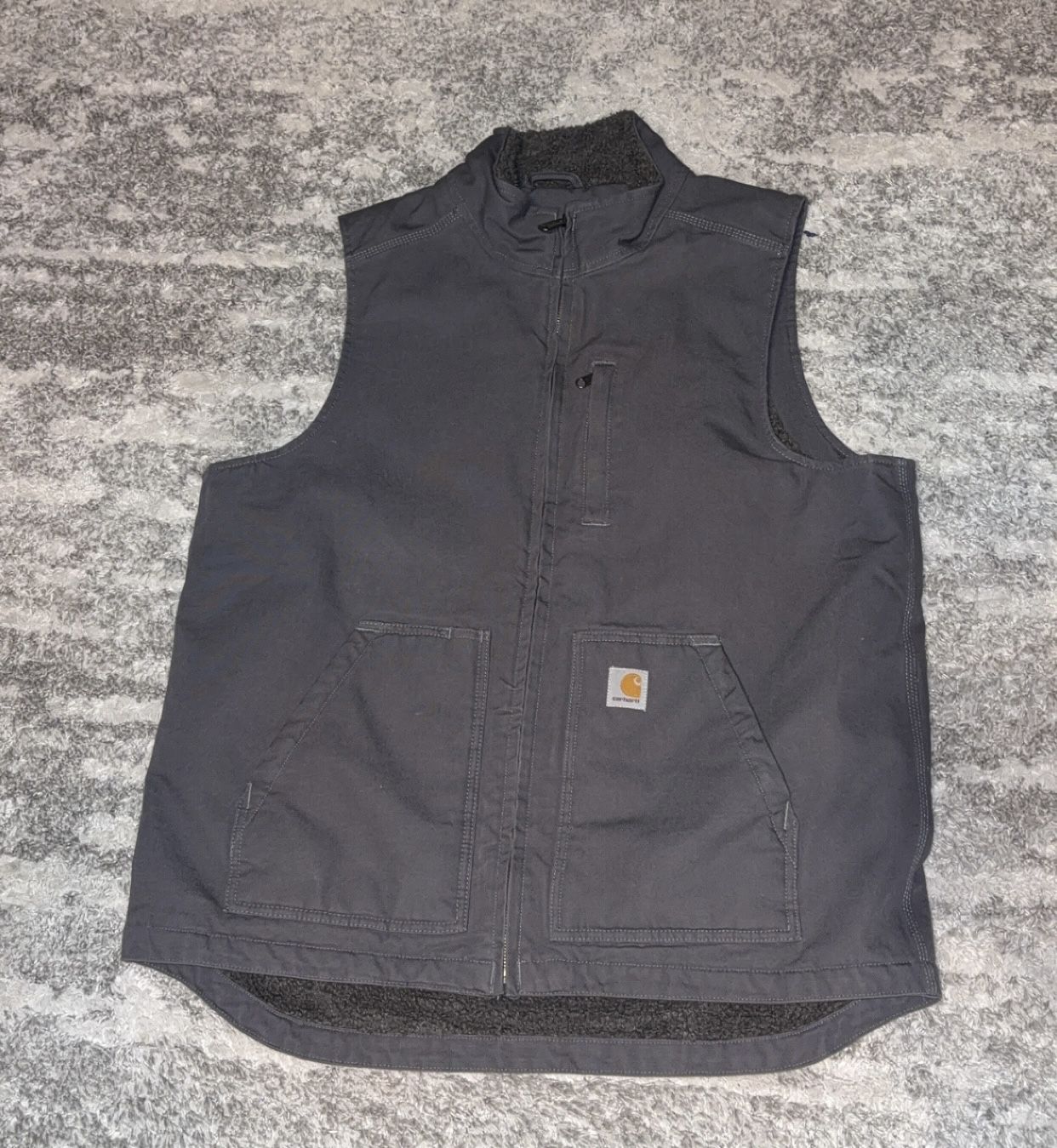 Vintage Carhartt Sherpa Lined Vest Size Large Tall