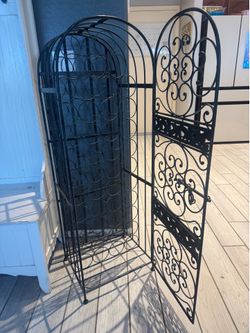 Elegant 45-Bottle Wrought Iron Wine Rack / Wine Tower – Decorative Scroll Design