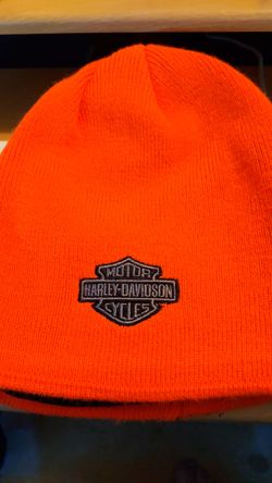 Harley Davidson orange knit hat