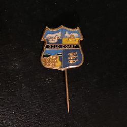 Vintage Enamel Gold Coast Australia Crest Stick Pin 1 1/4”