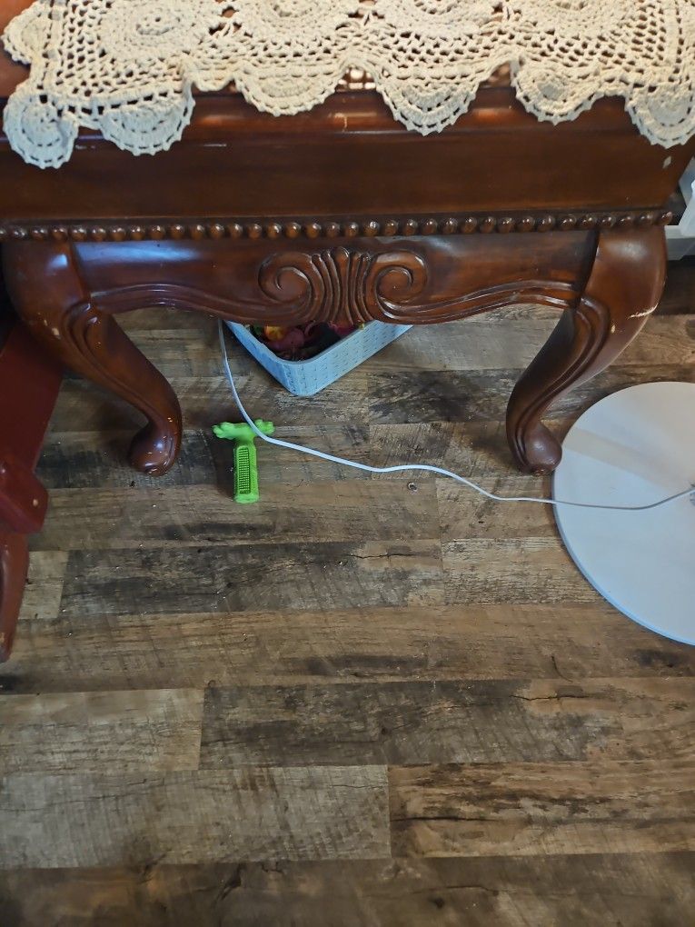 Two Cherry Wood Side End Tables