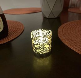 Gold Laser Cut Paper Votive Candle Wraps