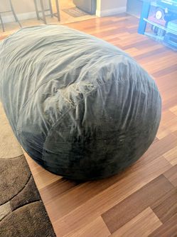 Large Gray Fabric Bean Bag.