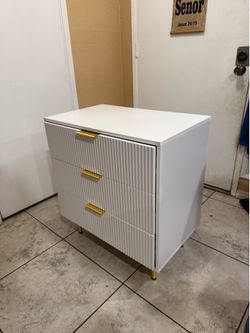 White and Gold Nightstand