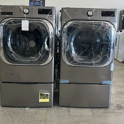 LG Mega Capacity Front Load Washer And  Gas Dryer - Financing With $53