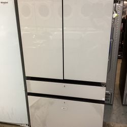 New Samsung White Refrigerator White Glass Smart 36” Width/29” Depth/70” Height 