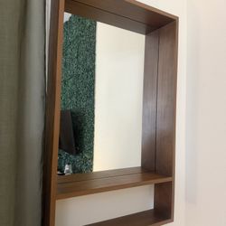 Wooden Shelf With Mirror 