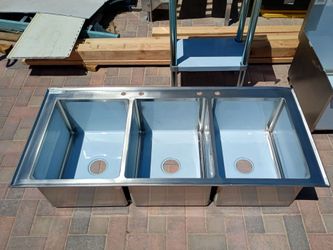 Regency 3 compartment drop in sink brand new