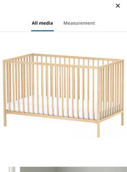 Baby Crib  natural wood with mattress