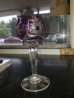purple engraved crystal shot glasses