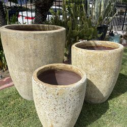 Tall Stone Pots-Large Rustic Planters($475)