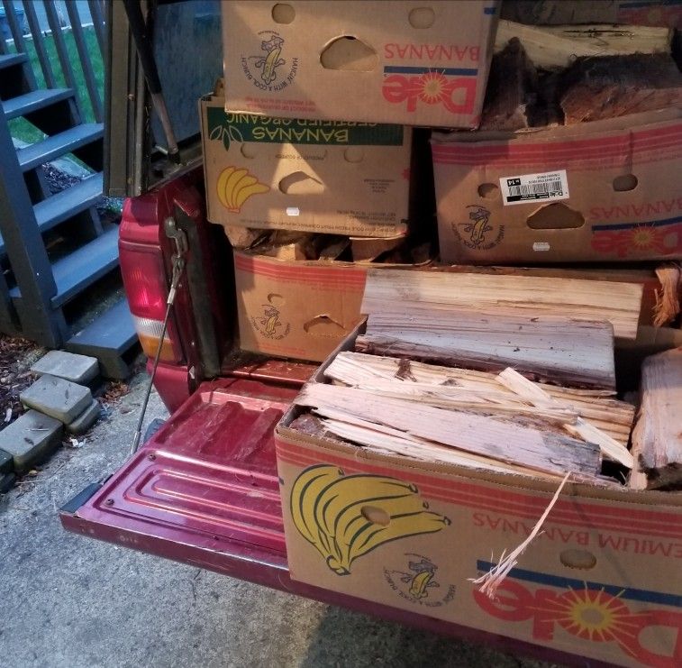 Boxes of dry-seasoned firewood (Ask about delivery)