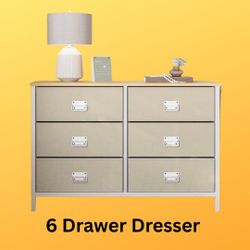 New, 6 Drawer Dresser - Features 6 Fabric Drawers with Side Pockets