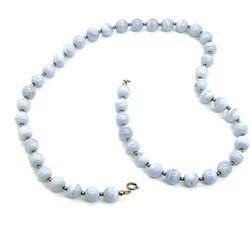Vintage Blue Lace Agate Necklace 