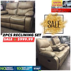 2PCS RECLINING SOFA SET (limited Time $999.99)