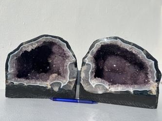 Brazilian Amethyst Geode Cathedral Pair 