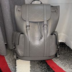 Gucci Gray Embossed Backpack 