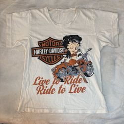 Vintage Betty Boop and Harley-Davidson T-Shirt